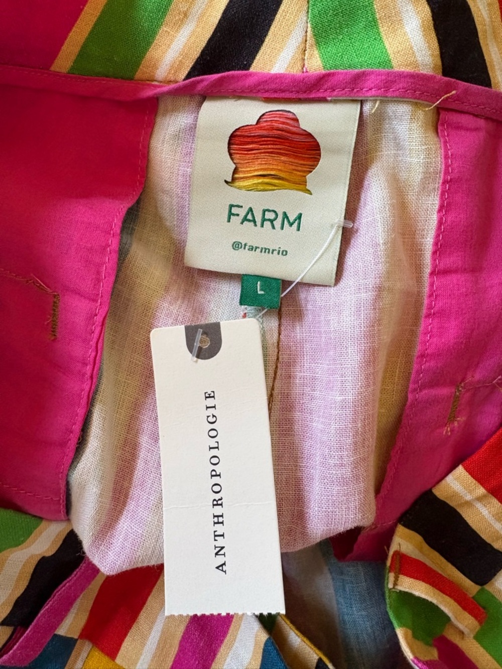 Anthropologie Farm Rio Rainbow Stripe Pants NWT Large - Picture 6 of 9